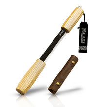 Load image into Gallery viewer, Hutsuls Draw Knife Woodworking Tool - Sharp & Ready 5.3 inch Debarking Knife with Leather Sheath, Easy to Use Straight Handles Draw Knife Debarking Tool, Great to Your Bushcraft Tools Collection