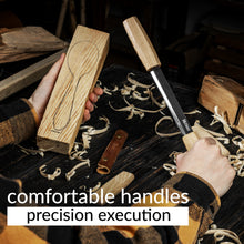 Load image into Gallery viewer, Hutsuls Draw Knife Woodworking Tool - Sharp & Ready 5.3 inch Debarking Knife with Leather Sheath, Easy to Use Straight Handles Draw Knife Debarking Tool, Great to Your Bushcraft Tools Collection