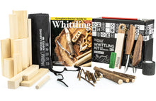 Load image into Gallery viewer, Hutsuls K.37 Wood Carving Kit for Beginners - Pre-Sized Basswood Carving Blocks & Sticks for 15 Projects, All-in-One Wood Whittling Kit for Beginners, Includes Wood Whittling Book for Beginners Kids
