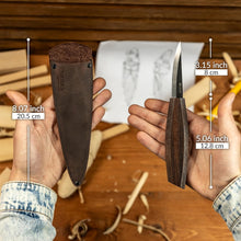 Load image into Gallery viewer, Hutsuls NX-1 Whittling Knife with Leather Sheath - The Carver's Choice, Exquisite Sloyd Knife Wood Carving, Master Craft Wood Carving Knife Woodworking, Quality Sloyd Carving Knife Sheath Included