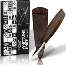 Load image into Gallery viewer, Hutsuls NX-1 Whittling Knife with Leather Sheath - The Carver's Choice, Exquisite Sloyd Knife Wood Carving, Master Craft Wood Carving Knife Woodworking, Quality Sloyd Carving Knife Sheath Included