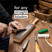 Load image into Gallery viewer, Hutsuls Leather Strop for Knife Sharpening - Top-Tier Double Sided Knife Stropping Kit with White & Green Paddle Strop Compound, Easy to Use Sharpener Leather Knife Strop Kit for Razor Sharp Edges