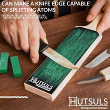 Load image into Gallery viewer, Hutsuls Knife Stropping Compound with Case - (2-Pack, Total 5 Oz) Get Razor-Sharp Edges with Knife Polishing Compound, Green Buffing Compound Bars are Easy to Use with Leather Strop Compound Guide