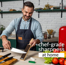 Load image into Gallery viewer, Hutsuls Leather Strop for Knife Sharpening - Top-Tier Double Sided Knife Stropping Kit with White & Green Paddle Strop Compound, Easy to Use Sharpener Leather Knife Strop Kit for Razor Sharp Edges