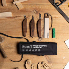 Load image into Gallery viewer, Hutsuls S.06 Wood Carving Knives Kit - Carver’s Choice Whittling Knives for Precision Work, Complete Beginners Whittling Wood Carving Knife Set, Master Craft Wood Whittling Kit for Beginners Kids
