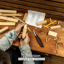 Load image into Gallery viewer, Hutsuls NX-W Wood Carving Knife Woodworking - Elite Woodworking Knife for Whittling Experience, Robust Roughing Knife for Wood Carving Quality, Novice's Dream Wood Whittling Knife for Beginners Carver