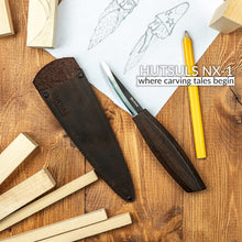 Load image into Gallery viewer, Hutsuls NX-1 Whittling Knife with Leather Sheath - The Carver's Choice, Exquisite Sloyd Knife Wood Carving, Master Craft Wood Carving Knife Woodworking, Quality Sloyd Carving Knife Sheath Included