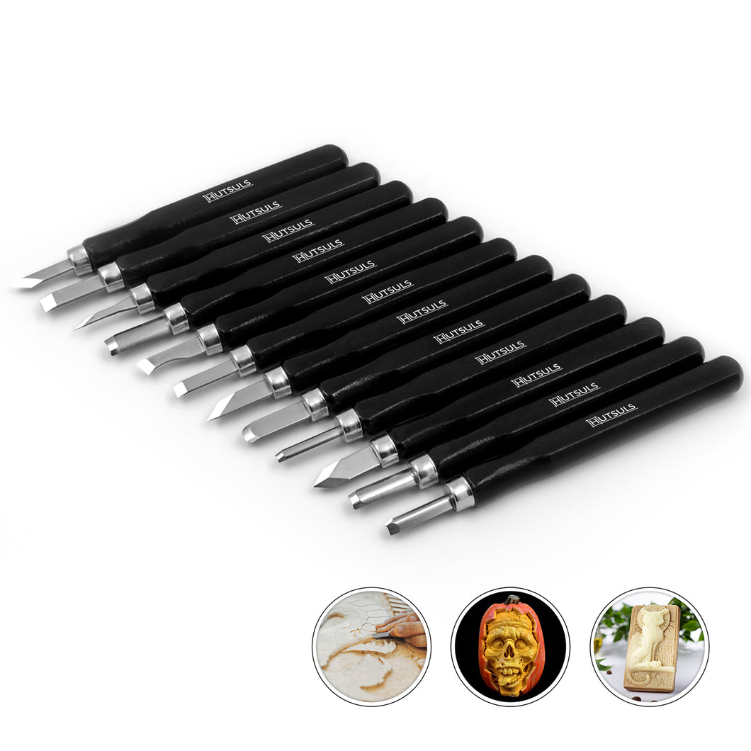 Hutsuls Wood Carving Tools Set - Easy to Use 12 pcs Mini Wood Chisel Beginner Wood Carving Kit for Adults & Kids Carving Kit Gift