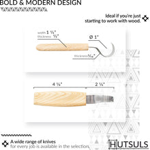 Load image into Gallery viewer, Hutsuls Spoon Carving Knife for Beginners - Right-Handed Razor Sharp Wood Carving Hook Knife Tool in Beautiful Gift Box Kuksa Carving Hobbies for Men