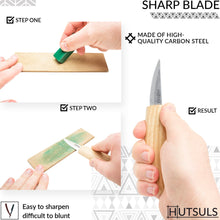 Load image into Gallery viewer, Hutsuls Wood Whittling Kit for Beginners - 8 pcs Razor Sharp Wood Carving Knife Set, Beautifully Designed Gift Box, Whittling Knife for Kids & Adults