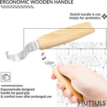 Load image into Gallery viewer, Hutsuls Spoon Carving Knife for Beginners - Right-Handed Razor Sharp Wood Carving Hook Knife Tool in Beautiful Gift Box Kuksa Carving Hobbies for Men
