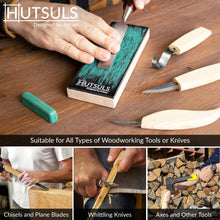 Load image into Gallery viewer, Hutsuls Leather Strop Block with Compound - Knife Strop Kit, Easy to Use Quality Non-Slip Leather Stropping Block & Leather Honing Strop Guide