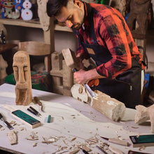 Load image into Gallery viewer, Hutsuls Leather Strop for Knife Sharpening 3x9 Double Sided Paddle Strop Block, Ergonomic Knife Strop Handle & Stropping Leather Knife Sharpener Guide