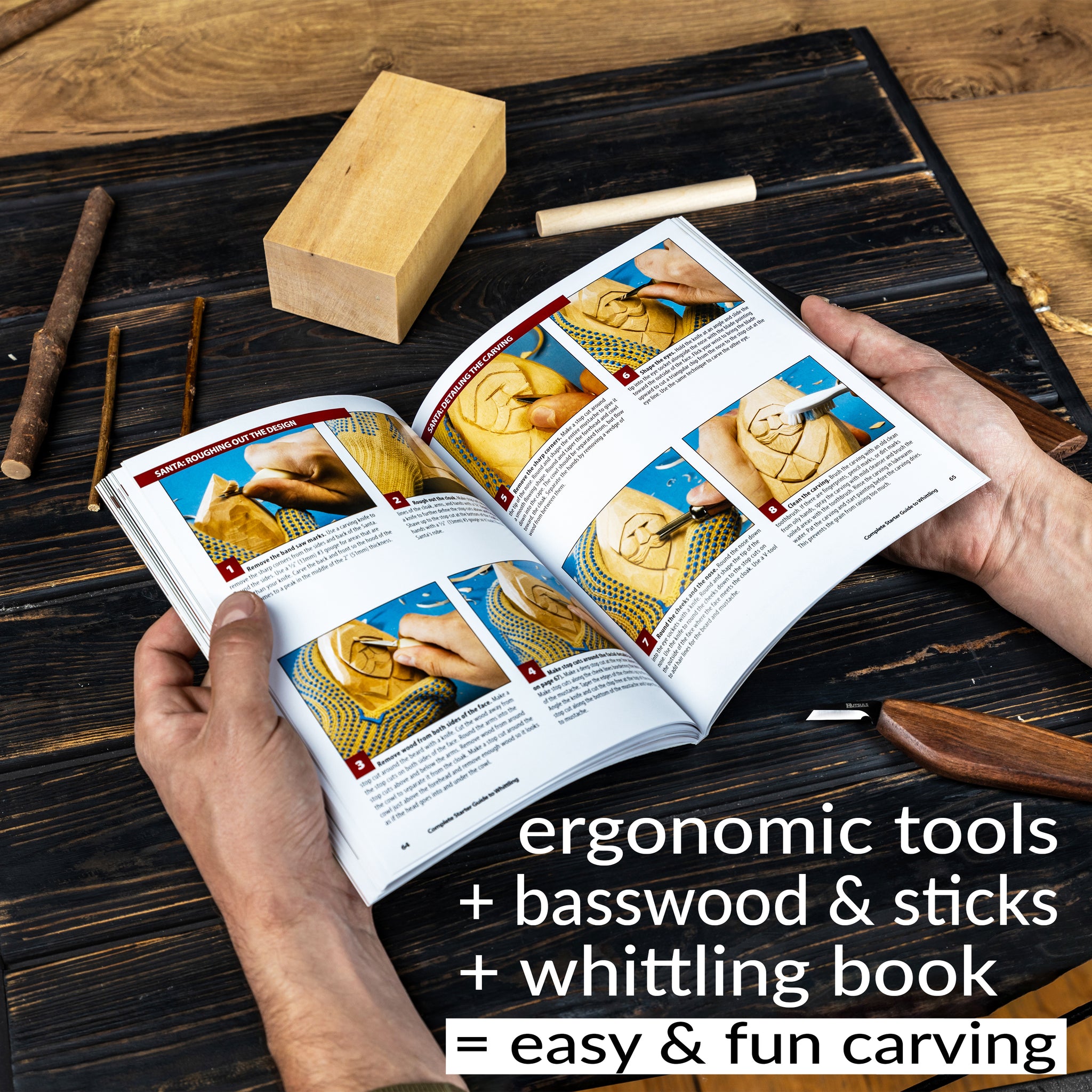 Hutsuls K.37 Wood Carving Kit for Beginners - Pre-Sized Basswood Carvi ...