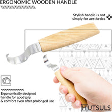 Load image into Gallery viewer, Hutsuls Spoon Carving Knife for Beginners - Right-Handed Razor Sharp Wood Carving Hook Knife Tool in Beautiful Gift Box Kuksa Carving Hobbies for Men

