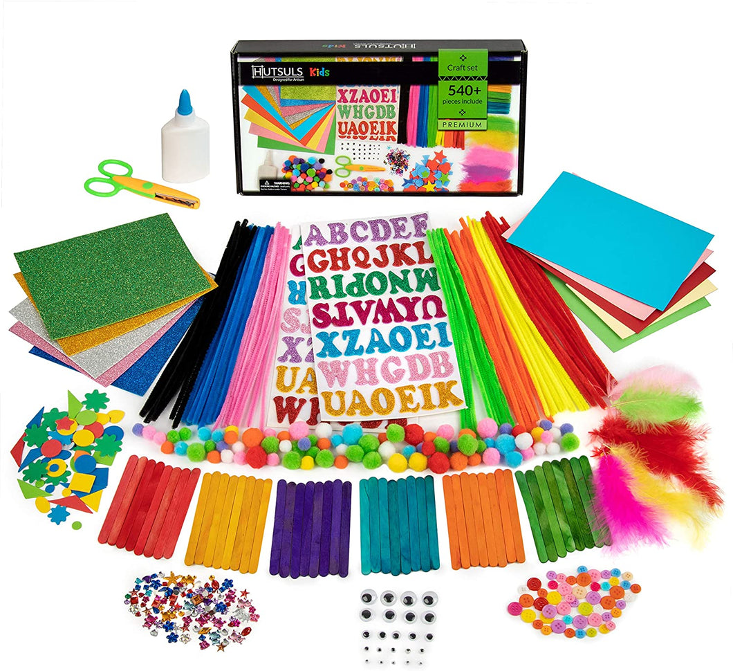 Hutsuls Kids Arts and Crafts Supplies - Toddler Craft Supplies & Materials, Preschool Craft Kits for Kids, Ultimate Crafting Kit for Children